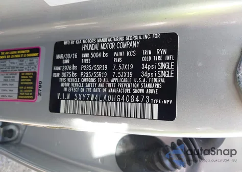 2017 Hyundai Santa Fe Sport 2.0T Ultimate из США, поврежденный, VIN 5XYZW4LA0HG408473